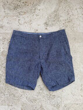 Polo Ralph Lauren Men's Classic Fit Linen Shorts Size 35 Blue Chambray